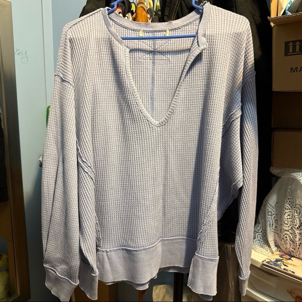 Free People Buttercup Waffle Top